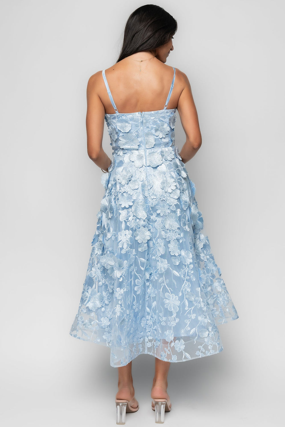 Soleil Floral Applique Midi Dress | Baltic Born Light Blue