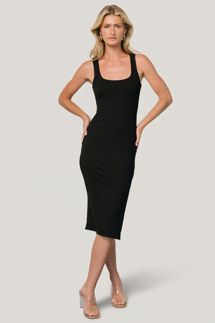 Moore Ribbed Tank Midi Dress | Baltic Born Black