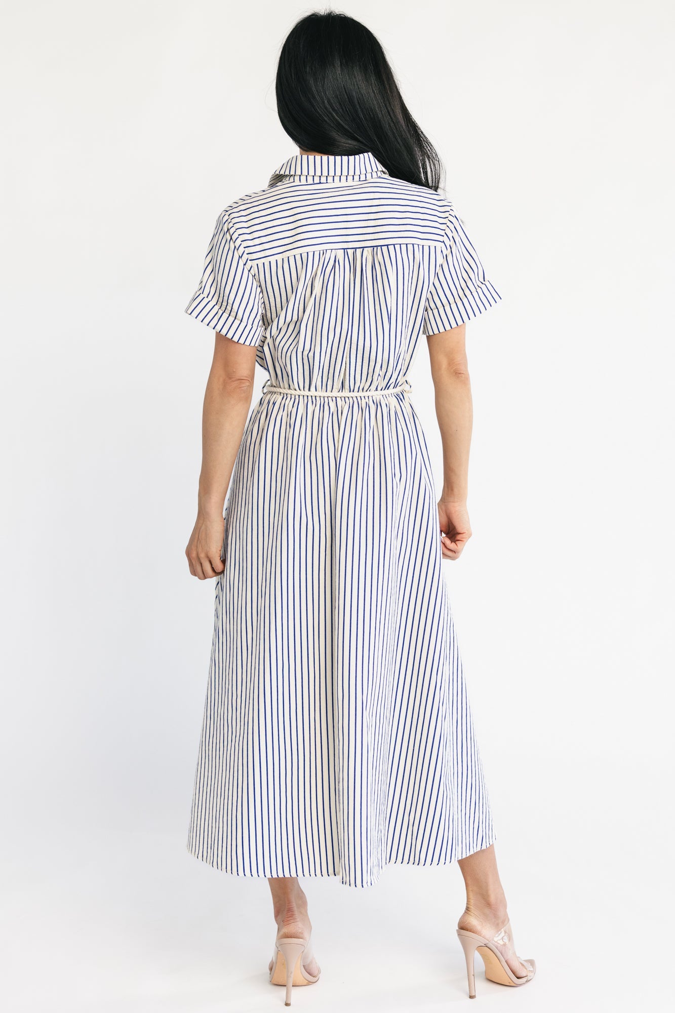 Bryony Midi Dress | Baltic Born Cream + Navy Stripe
