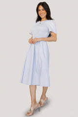 Farrah Smocked Midi Dress | Baltic Born Light Blue