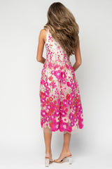 Lila Embroidered Midi Dress | Baltic Born Pink Floral