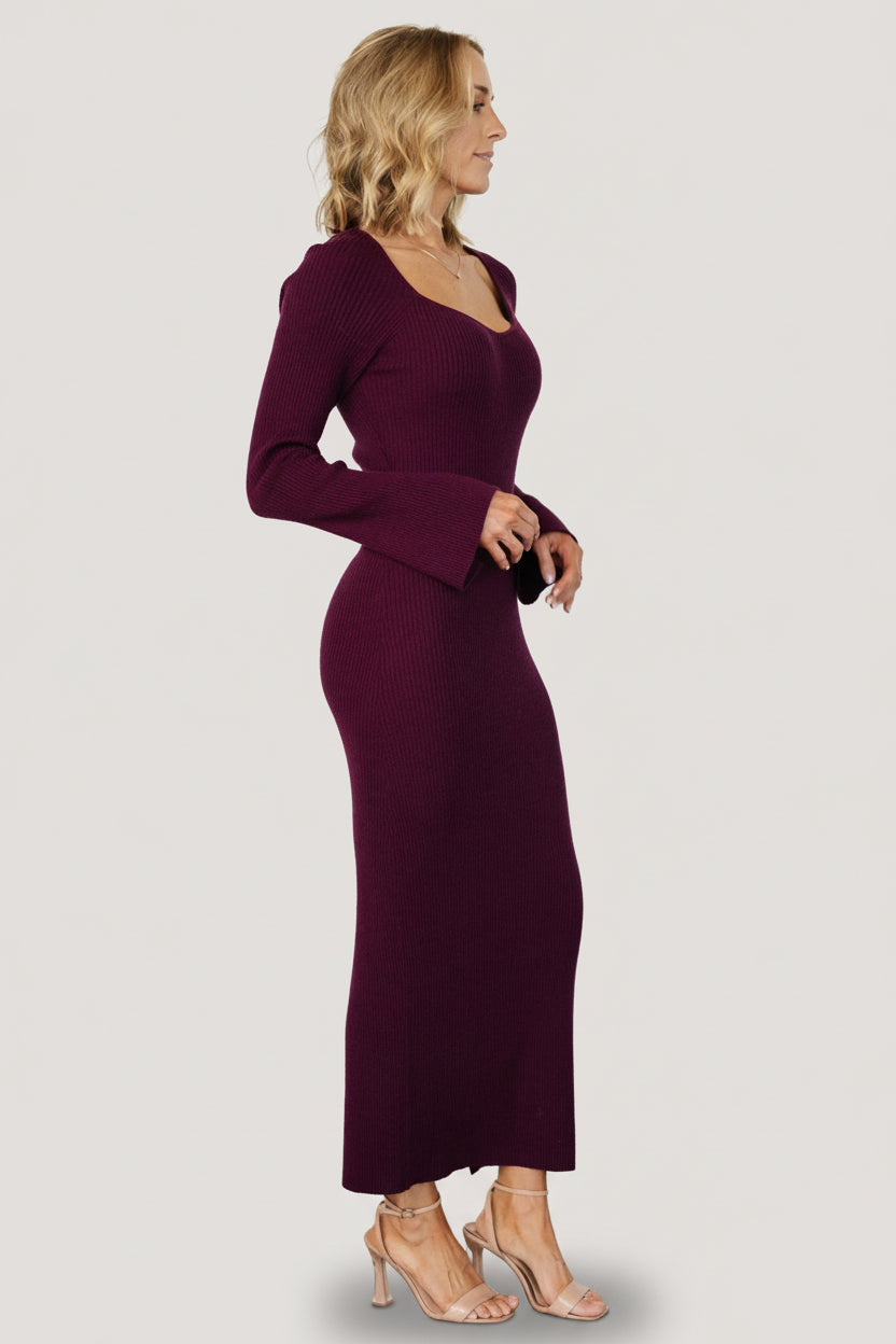 Marika Ribbed Dress | Baltic Born Wine