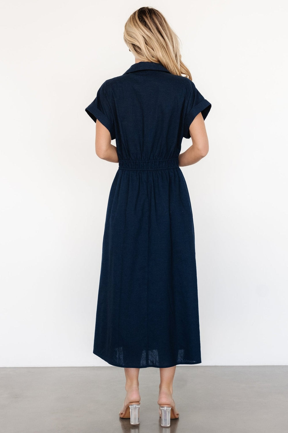 Larah Button Dress | Baltic Born Navy Blue