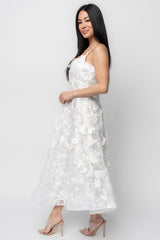 Soleil Floral Applique Midi Dress | Baltic Born Ivory