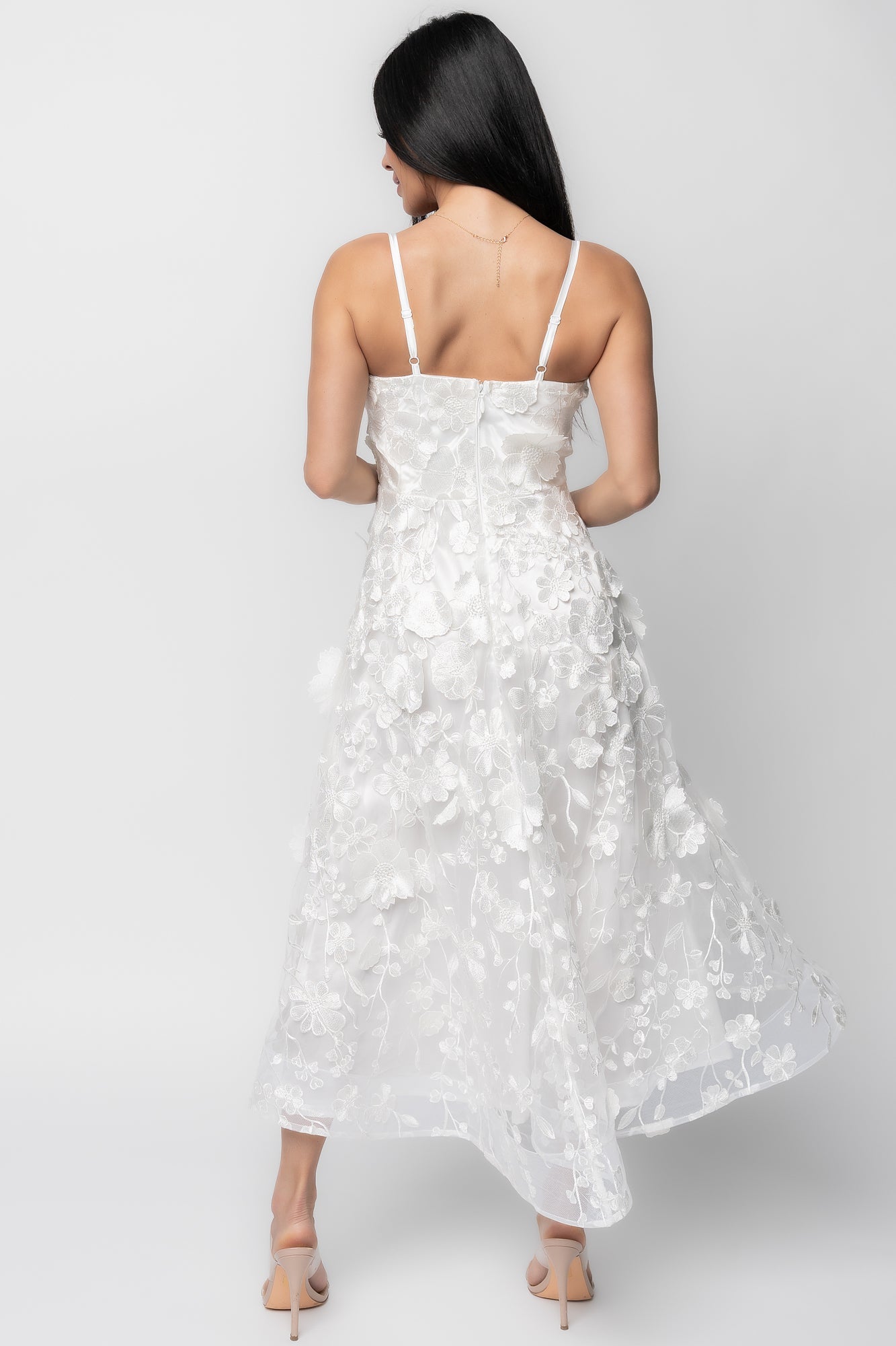 Soleil Floral Applique Midi Dress | Baltic Born Ivory