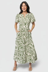 Aventura Midi Dress | Baltic Born Green Print