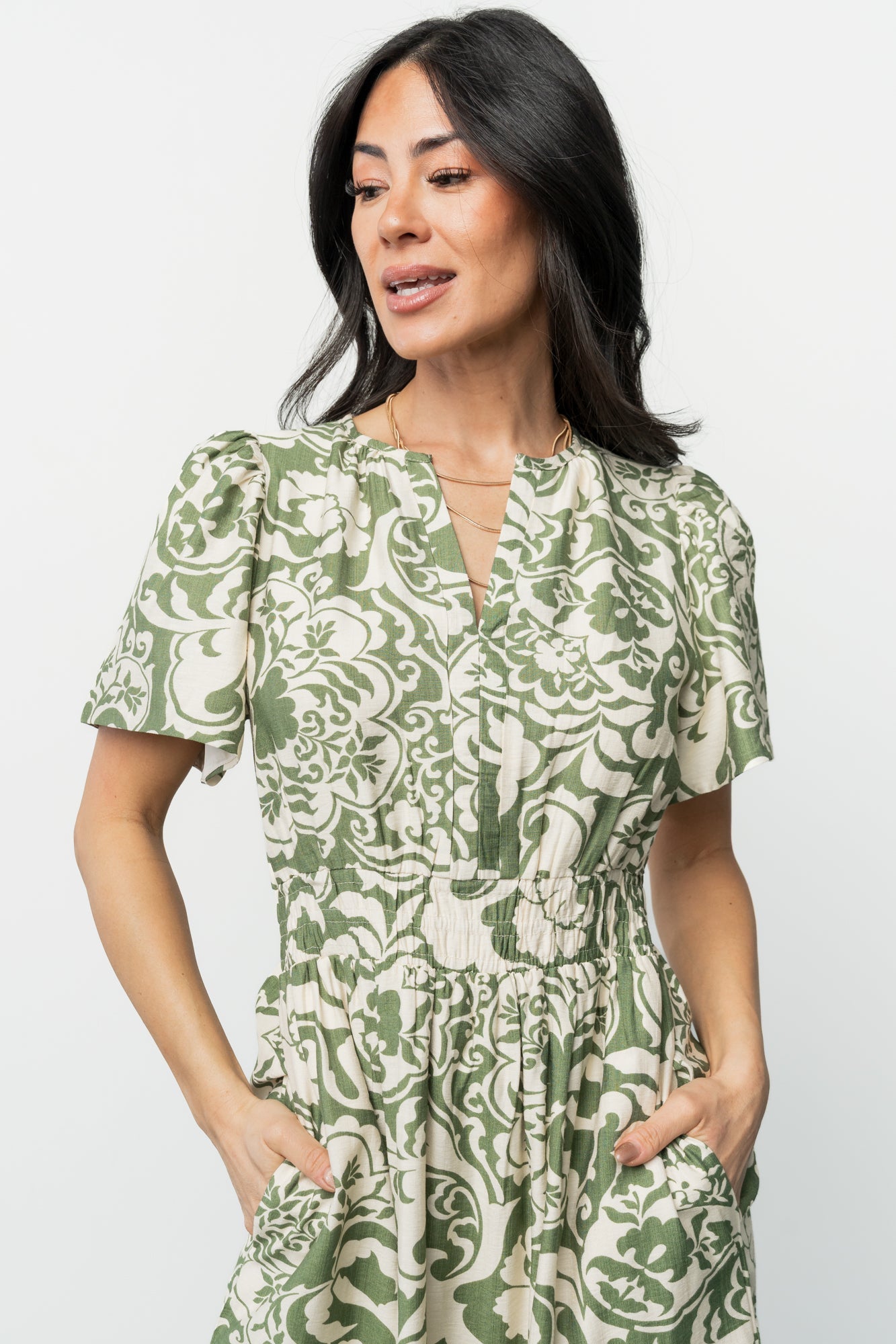 Aventura Midi Dress | Baltic Born Green Print