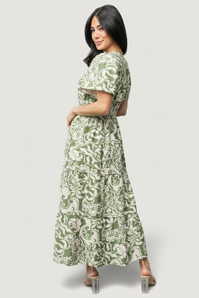 Aventura Midi Dress | Baltic Born Green Print