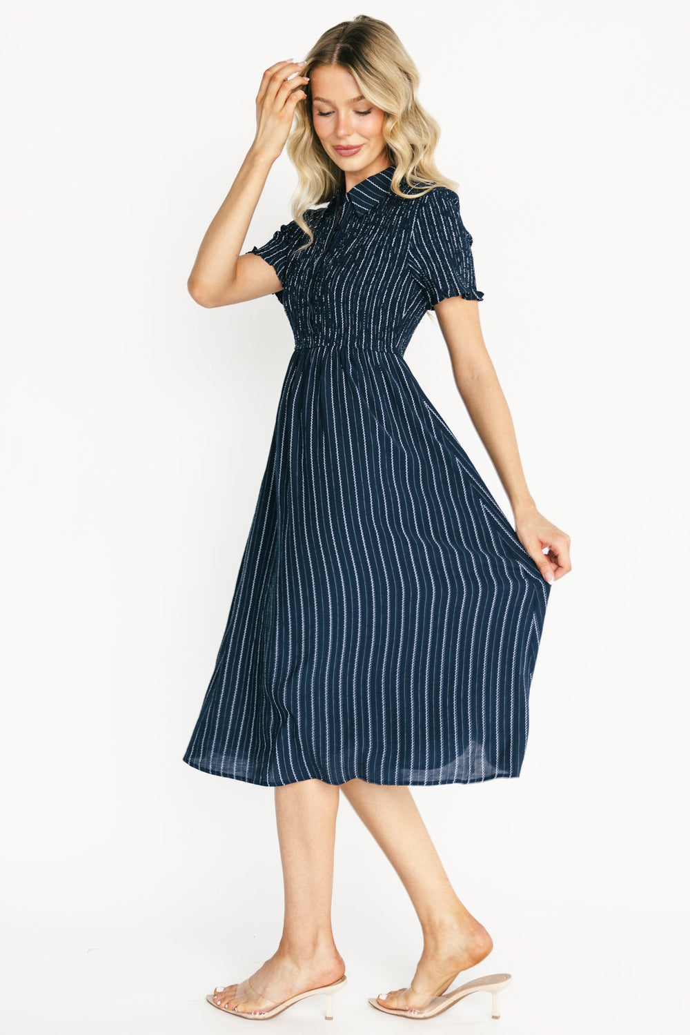 Dottie Striped Midi Dress | Baltic Born Navy