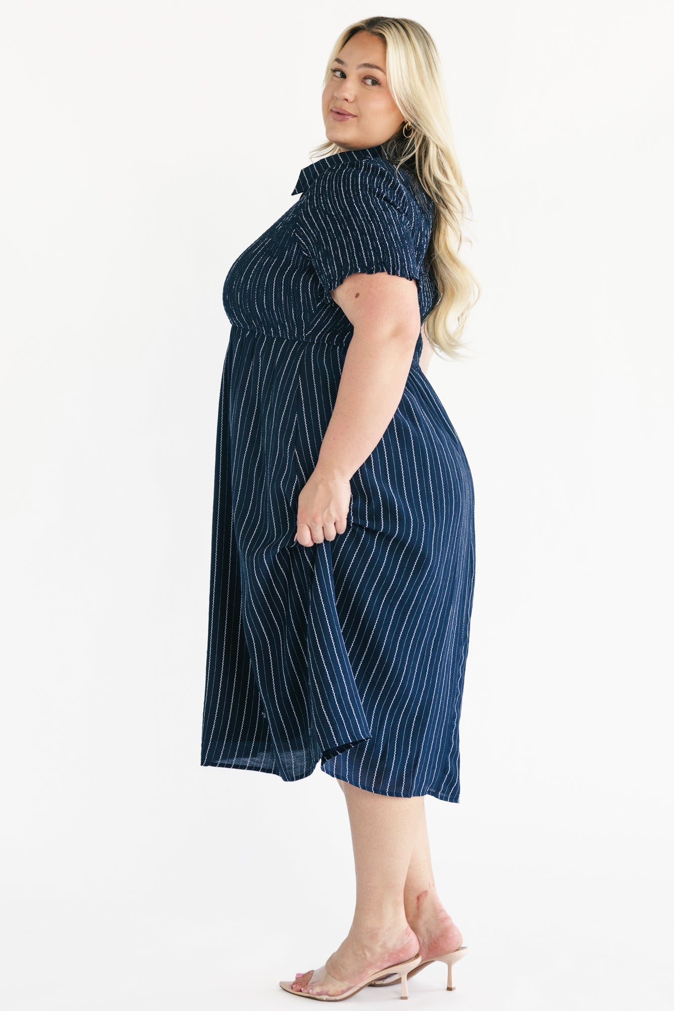 Dottie Striped Midi Dress | Baltic Born Navy
