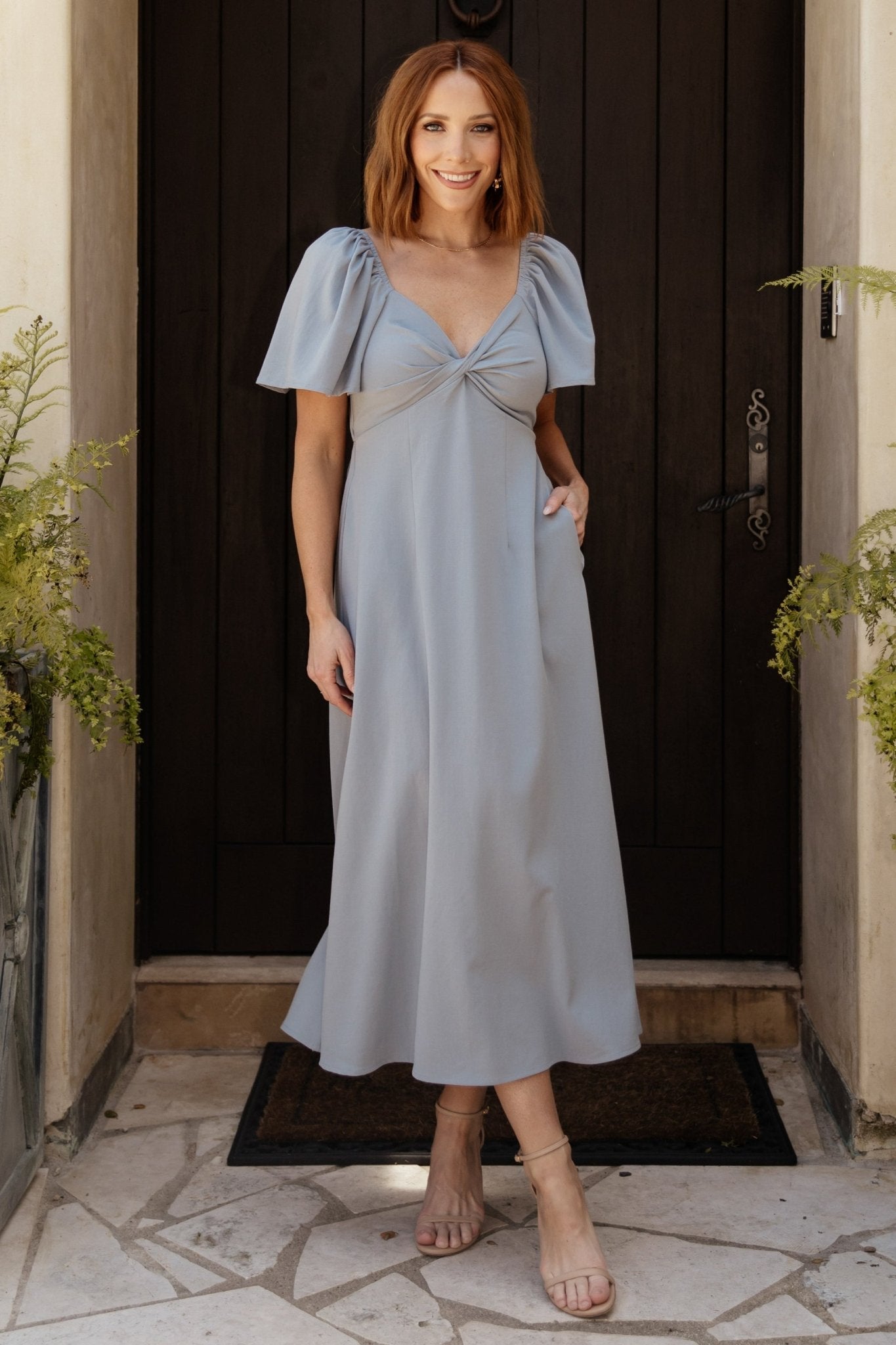 Indie Back Tie Dress | Baltic Born Dusty Blue