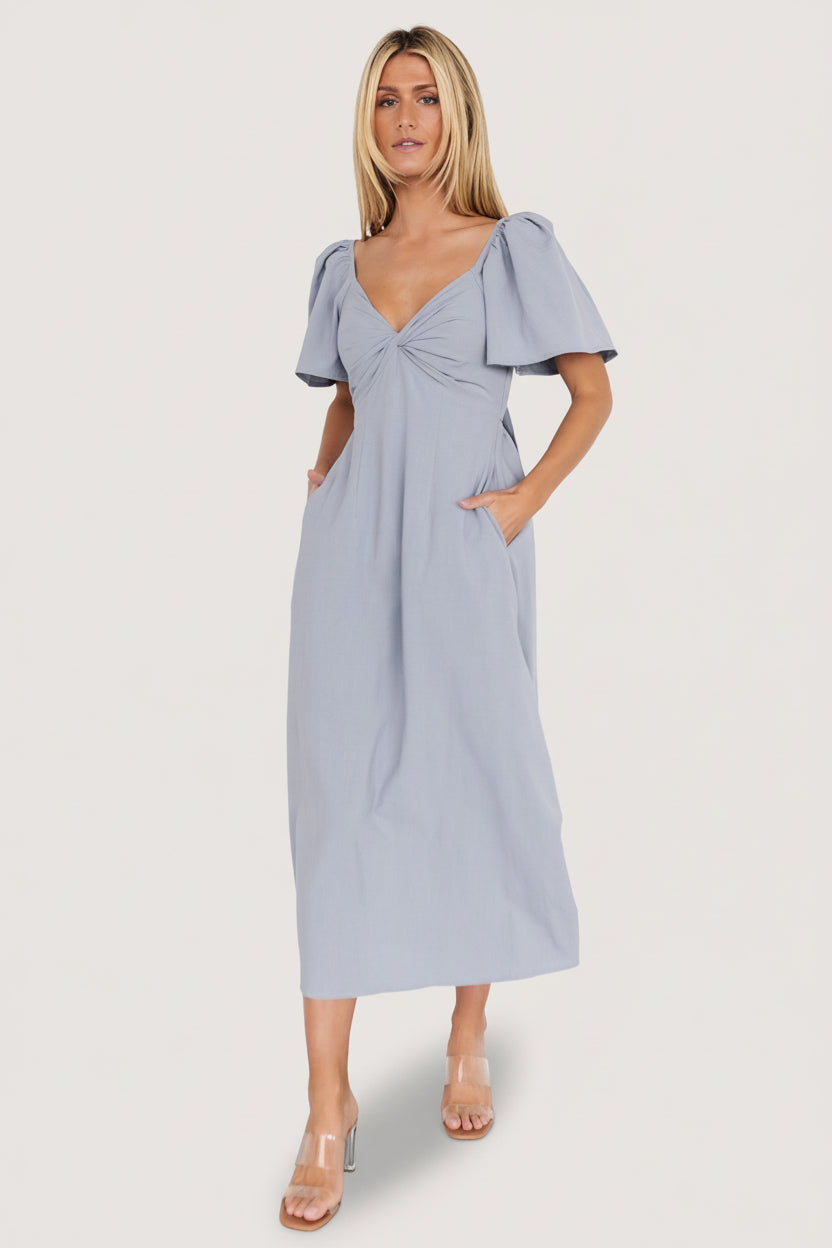 Indie Back Tie Dress | Baltic Born Dusty Blue