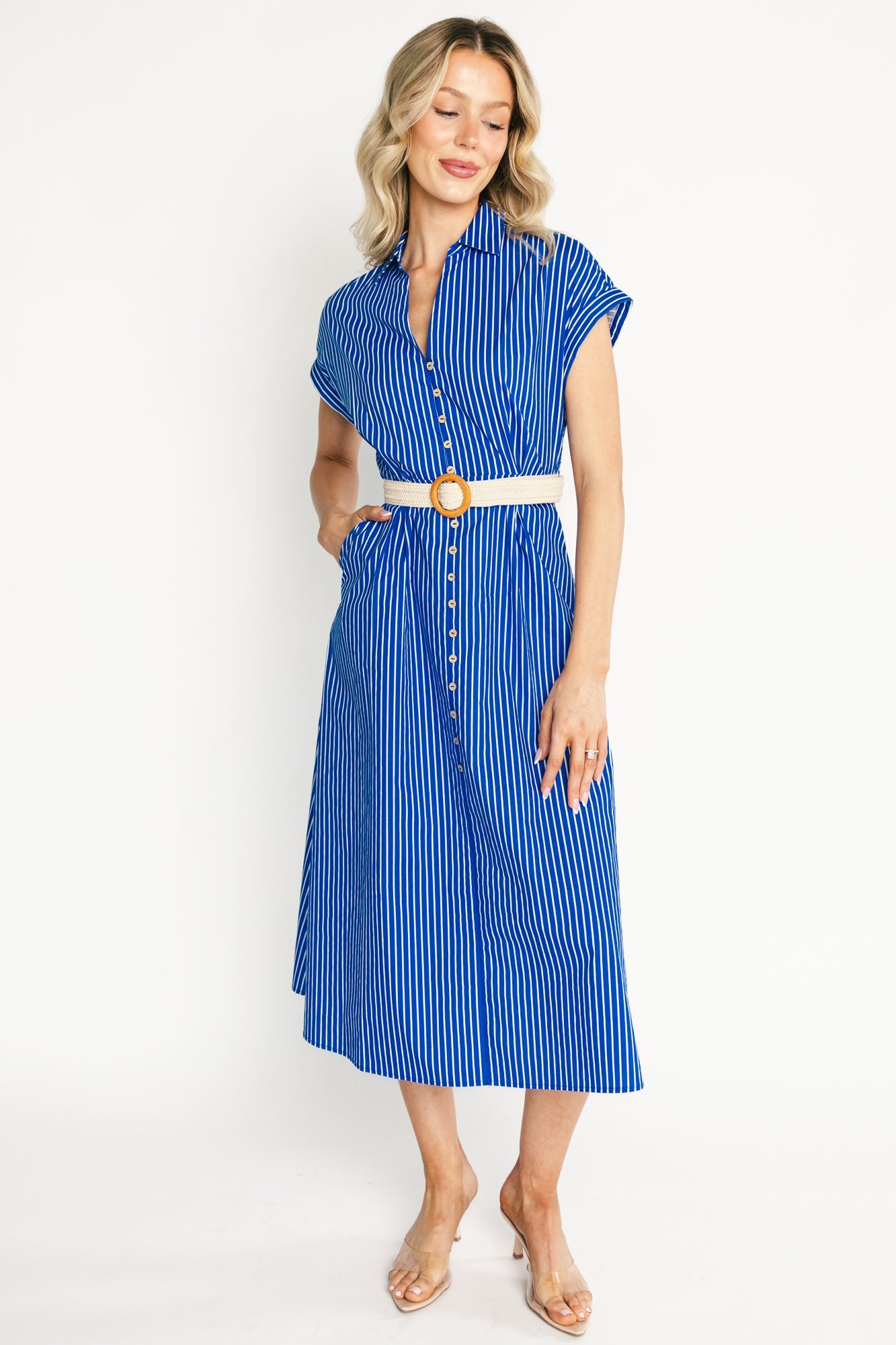 Pyper Midi Dress | Baltic Born Blue Stripe