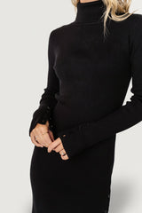 Caldwell Ribbed Turtleneck Midi Dress | Baltic Born Black