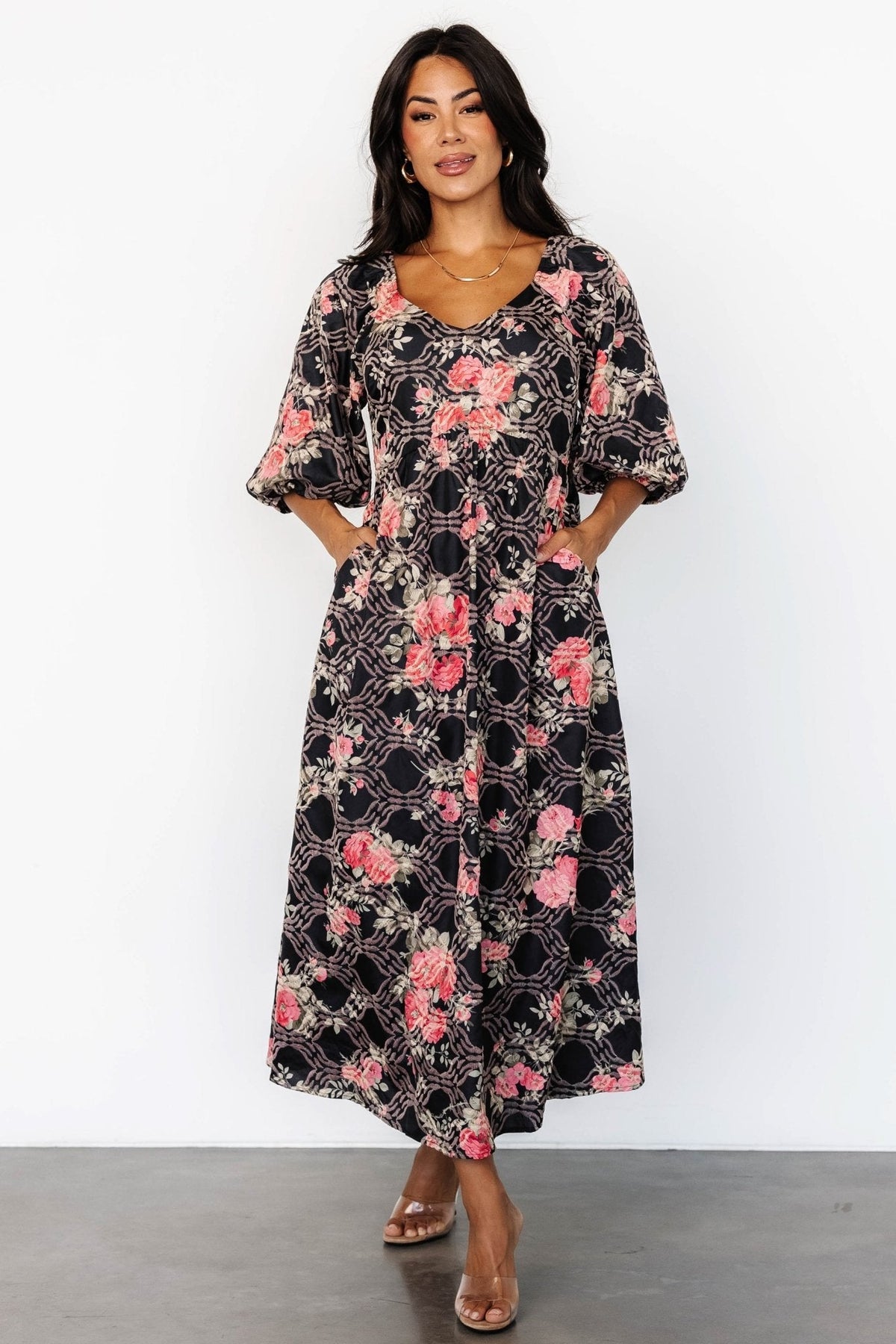 Ivanna Dress | Baltic Born Black + Pink