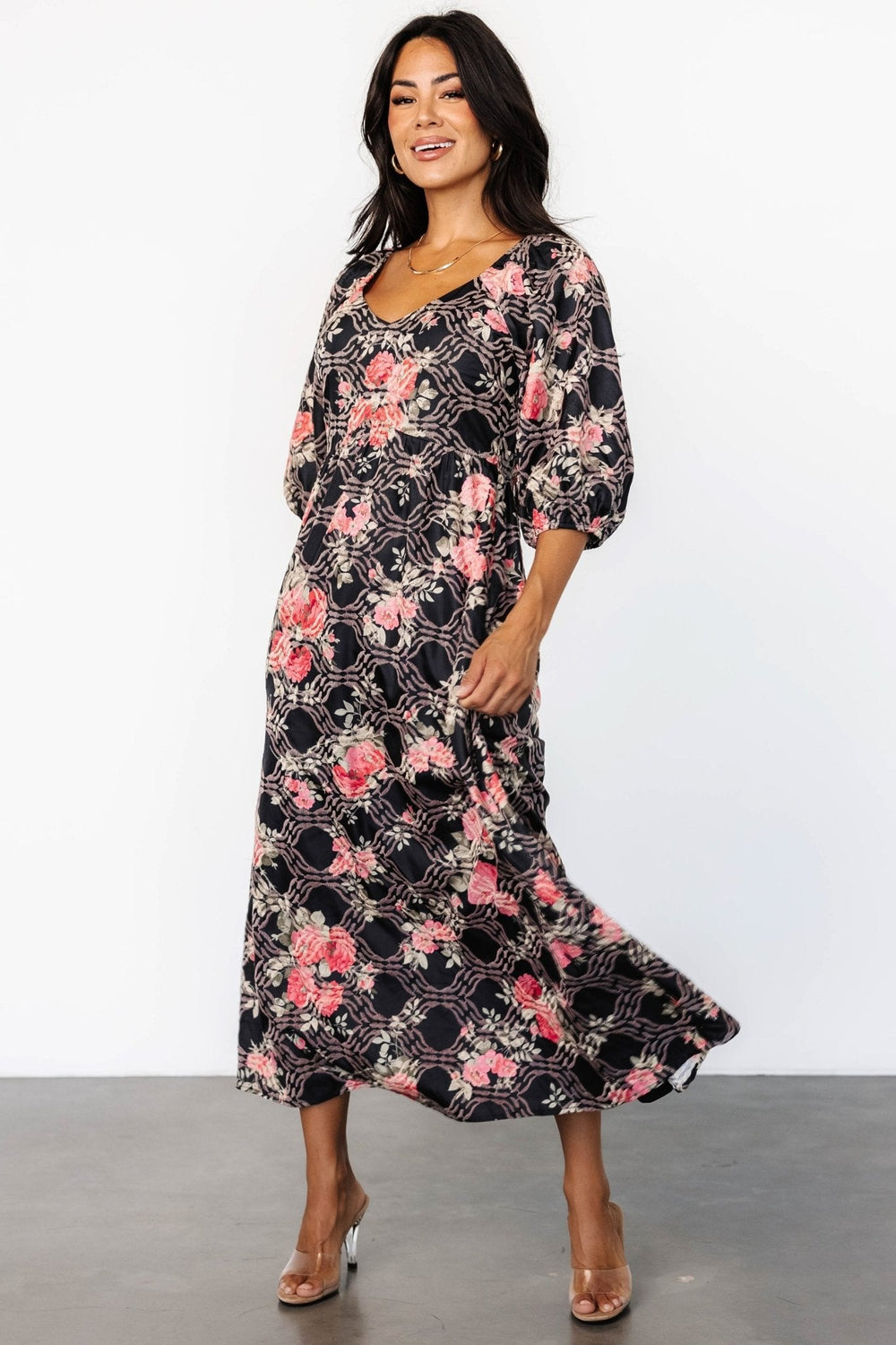 Ivanna Dress | Baltic Born Black + Pink