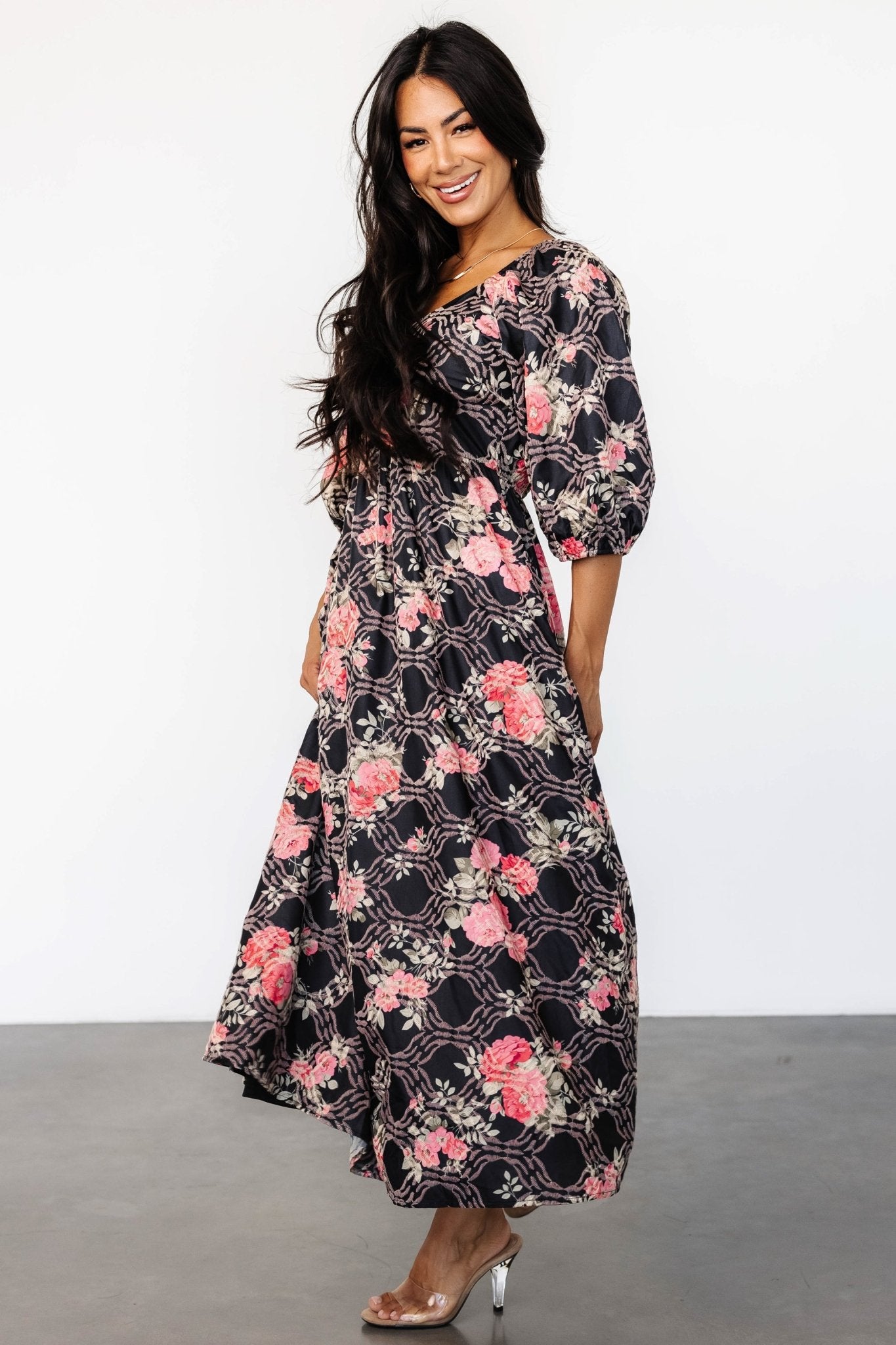 Ivanna Dress | Baltic Born Black + Pink