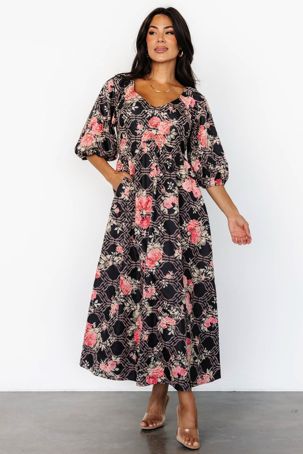 Ivanna Dress | Baltic Born Black + Pink