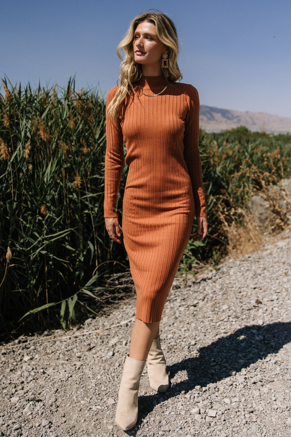 Jill Ribbed Midi Dress | Baltic Born Spice