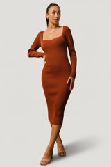 Waldorf Ribbed Midi Dress | Baltic Born Chestnut