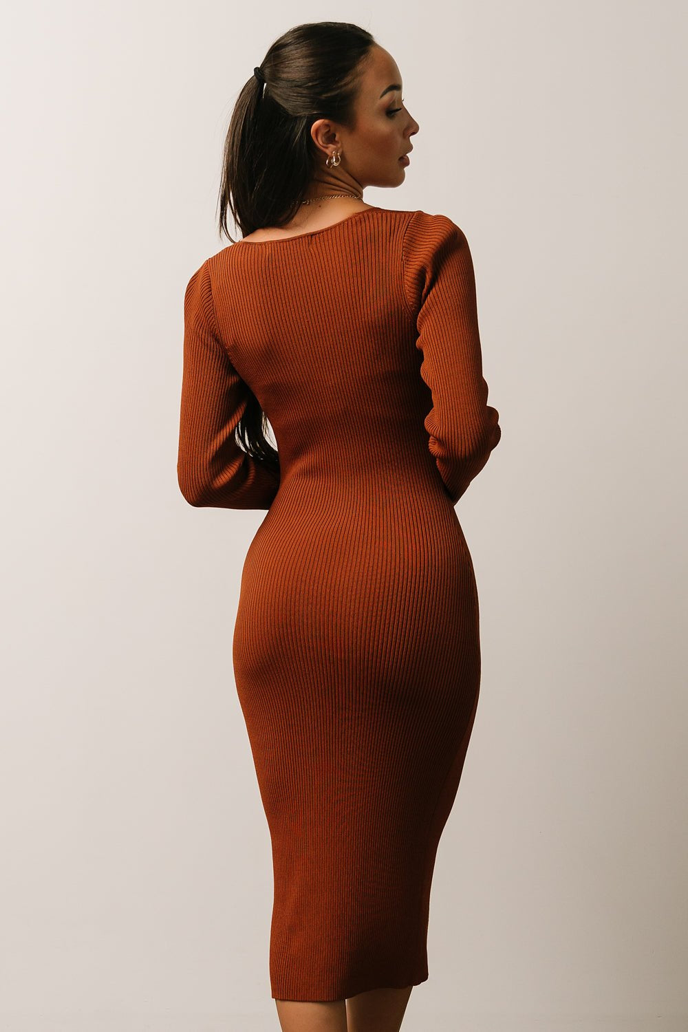Waldorf Ribbed Midi Dress | Baltic Born Chestnut