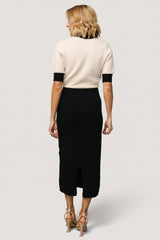 Gwendolyn Collared Midi Dress | Baltic Born Navy + Cream