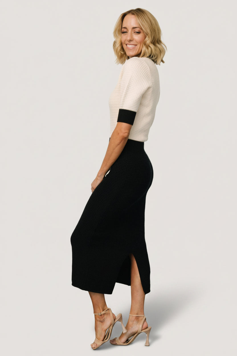 Gwendolyn Collared Midi Dress | Baltic Born Navy + Cream