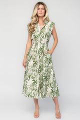 Isolde Midi Dress | Baltic Born Ivory + Olive Floral