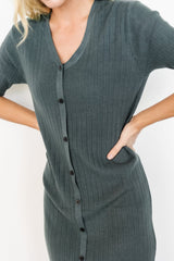 Alicia Ribbed Midi Dress | Baltic Born Dusty Jade
