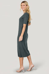Alicia Ribbed Midi Dress | Baltic Born Dusty Jade