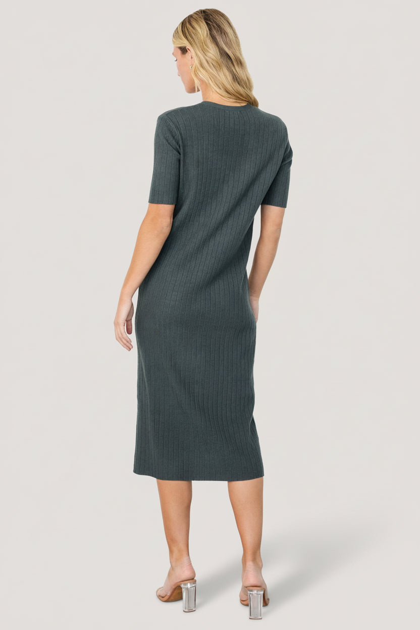 Alicia Ribbed Midi Dress | Baltic Born Dusty Jade