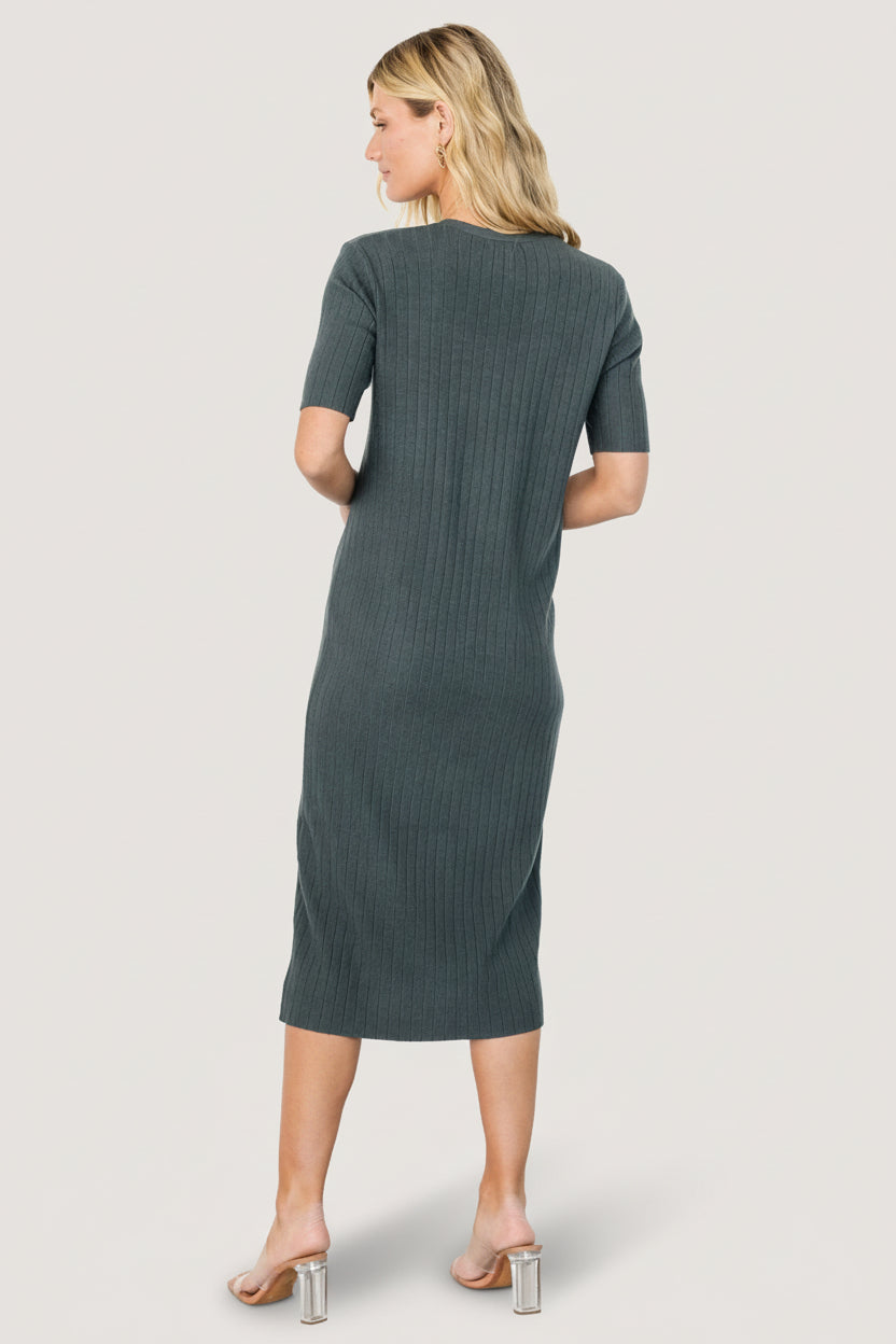 Alicia Ribbed Midi Dress | Baltic Born Dusty Jade