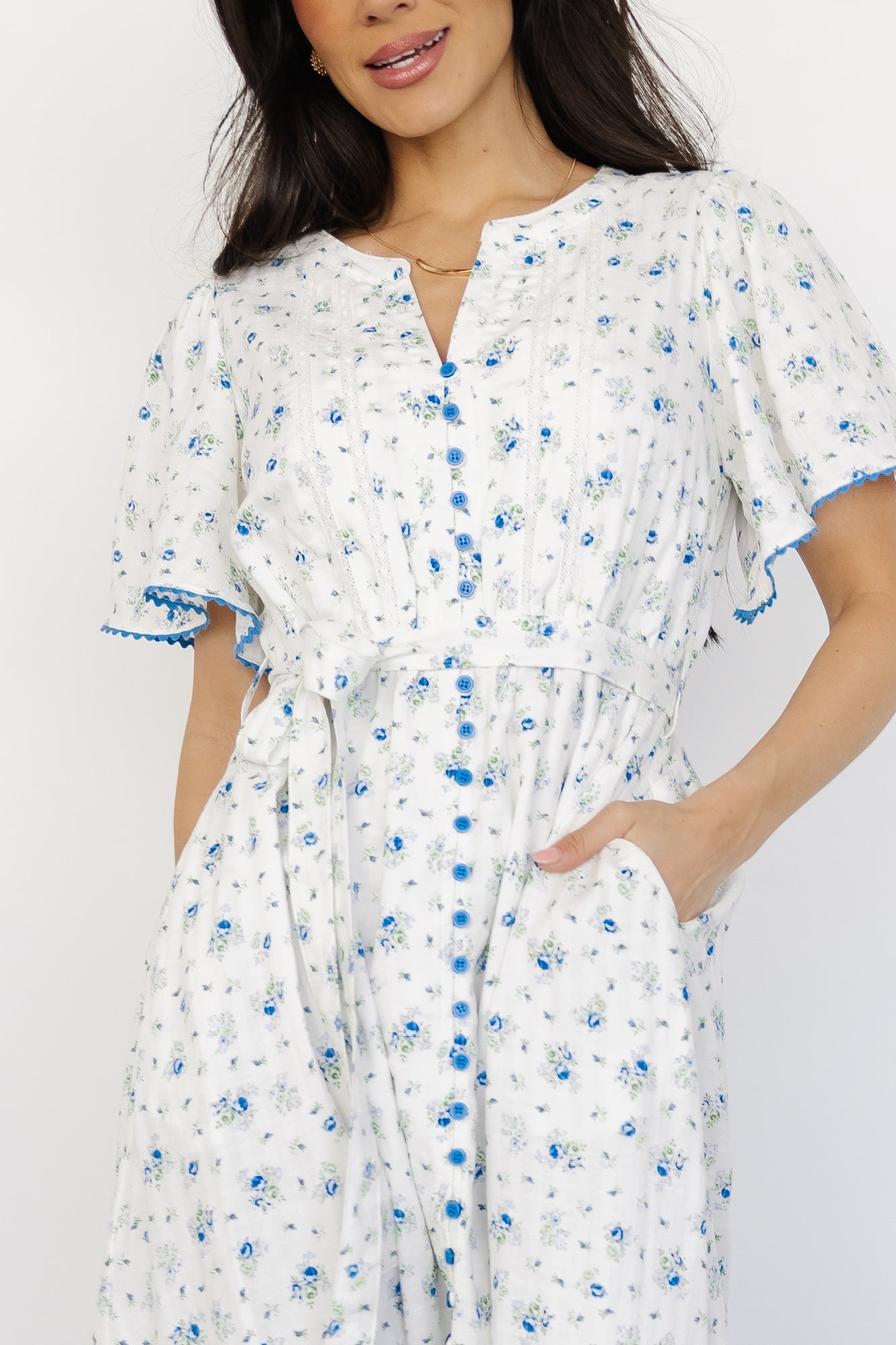 Janie Midi Dress | Baltic Born Ivory Multi Floral