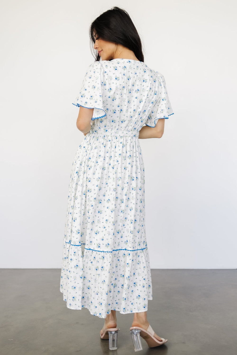 Janie Midi Dress | Baltic Born Ivory Multi Floral