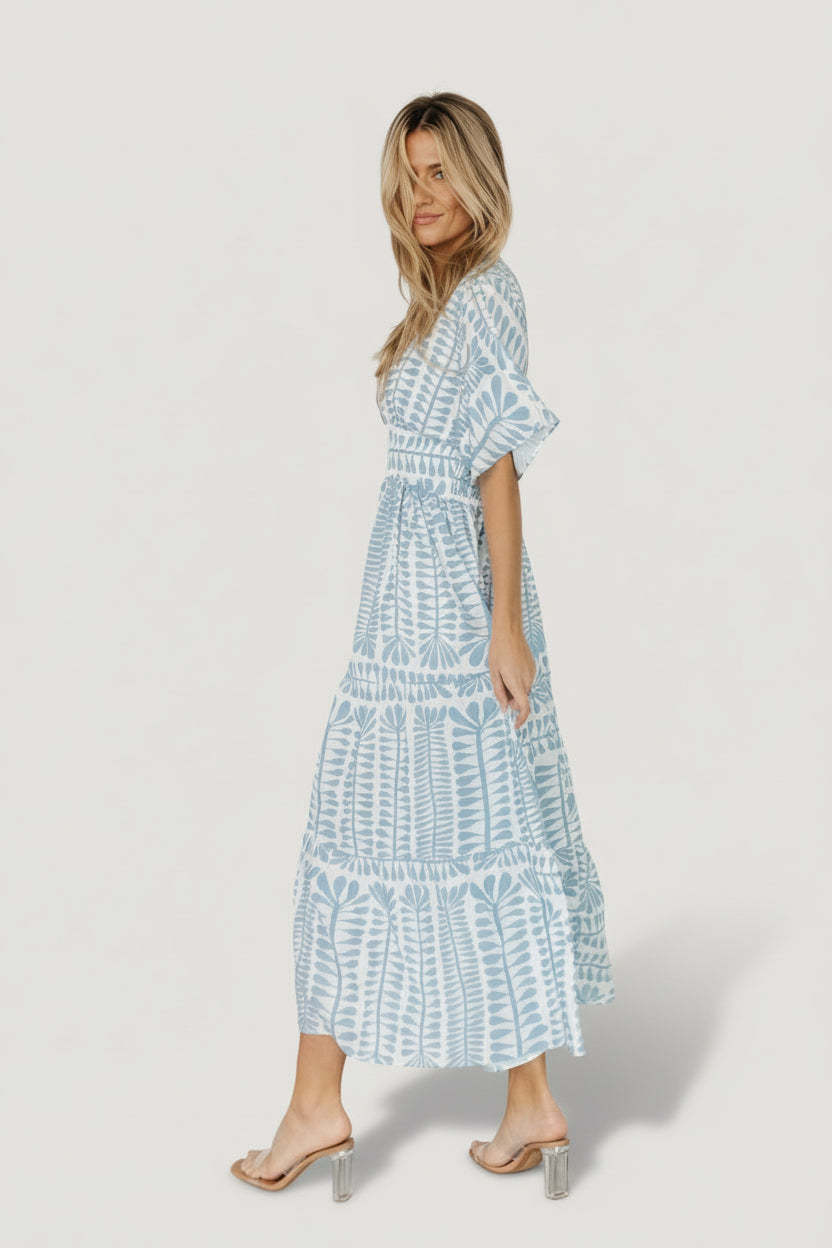 Austin Kimono Dress | Baltic Born Blue Print