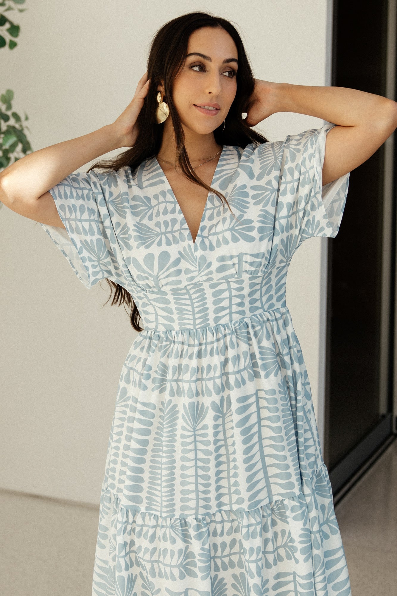 Austin Kimono Dress | Baltic Born Blue Print