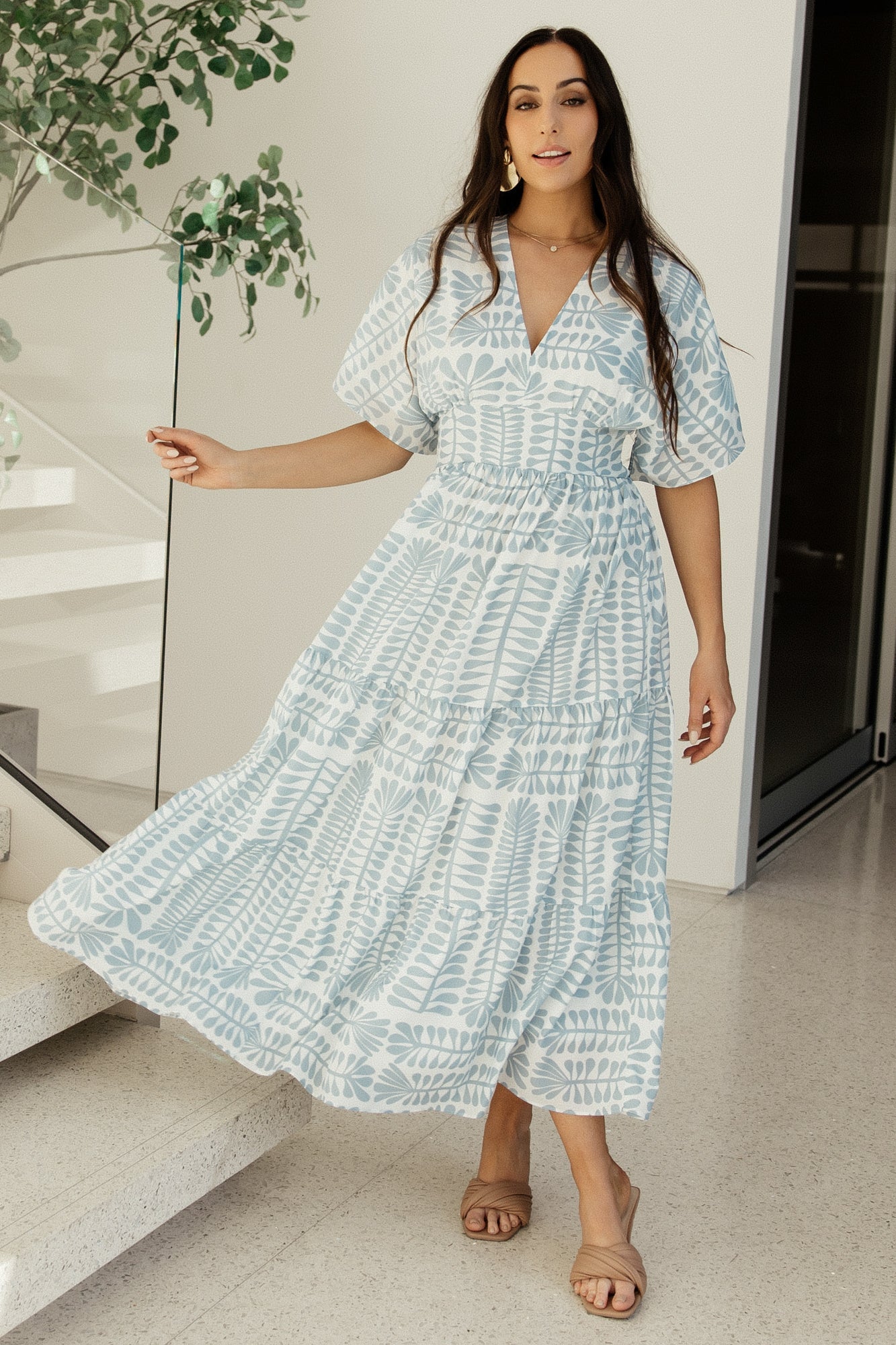 Austin Kimono Dress | Baltic Born Blue Print