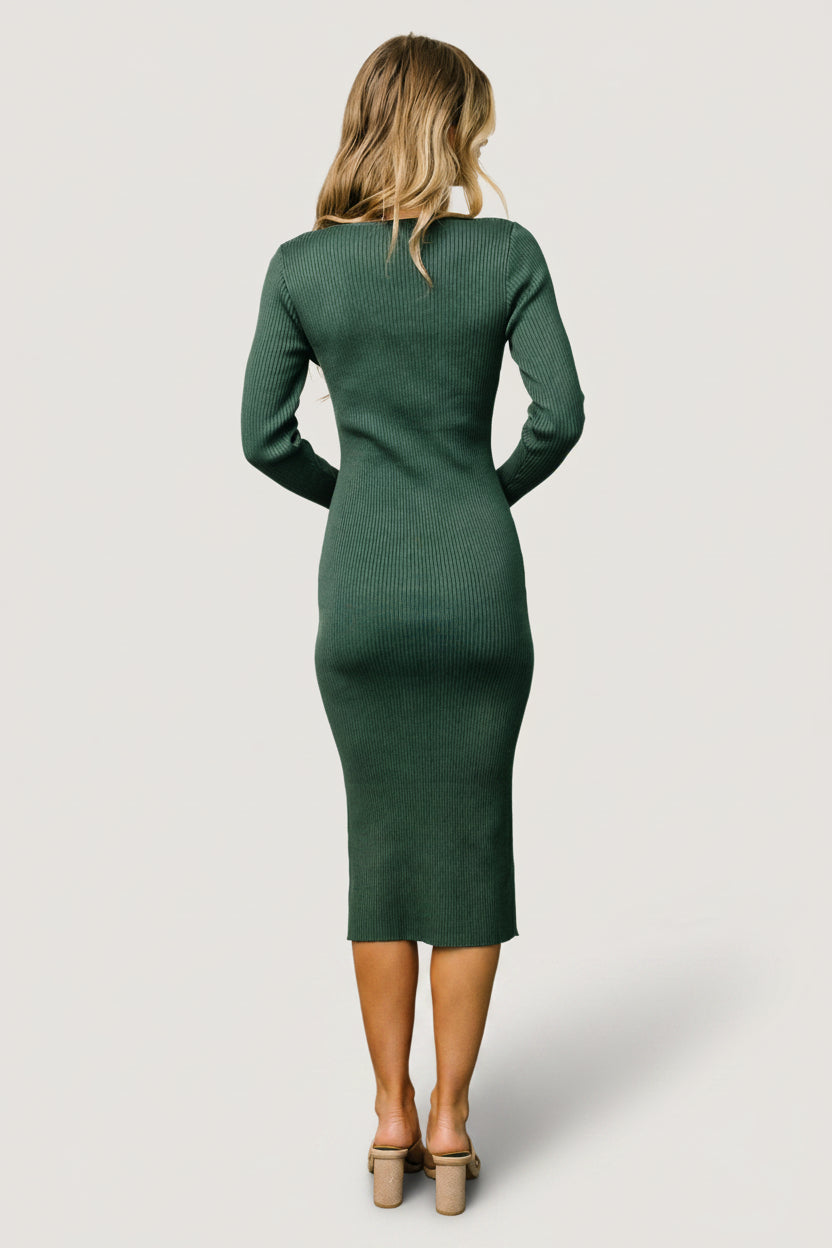 Fairmount Ribbed Midi Dress | Baltic Born Green