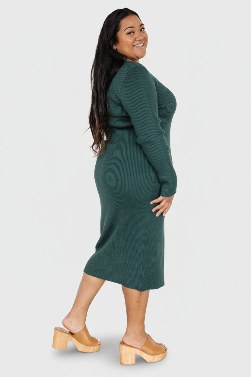 Fairmount Ribbed Midi Dress | Baltic Born Green