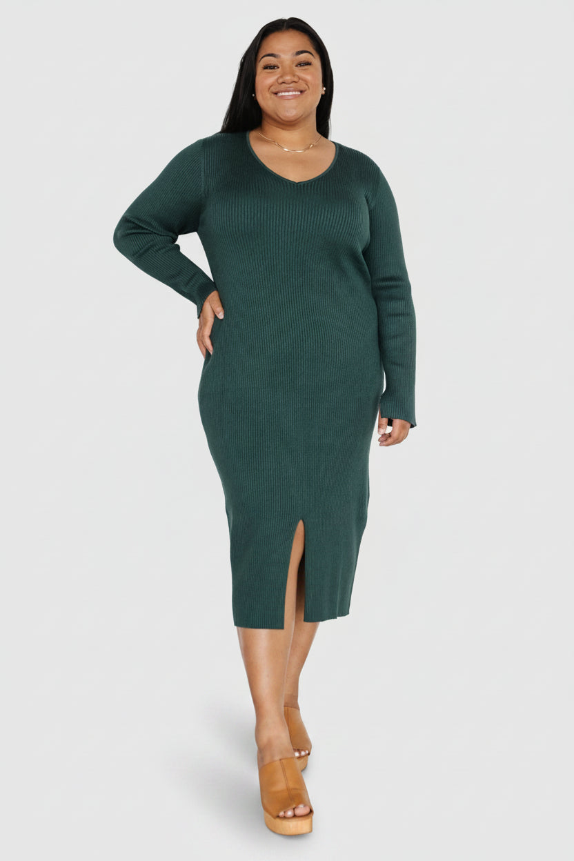 Fairmount Ribbed Midi Dress | Baltic Born Green