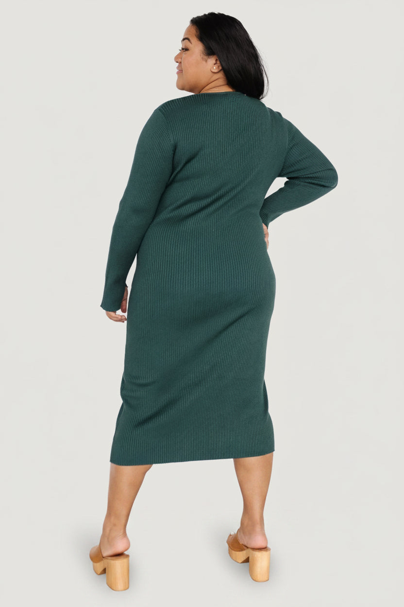 Fairmount Ribbed Midi Dress | Baltic Born Green
