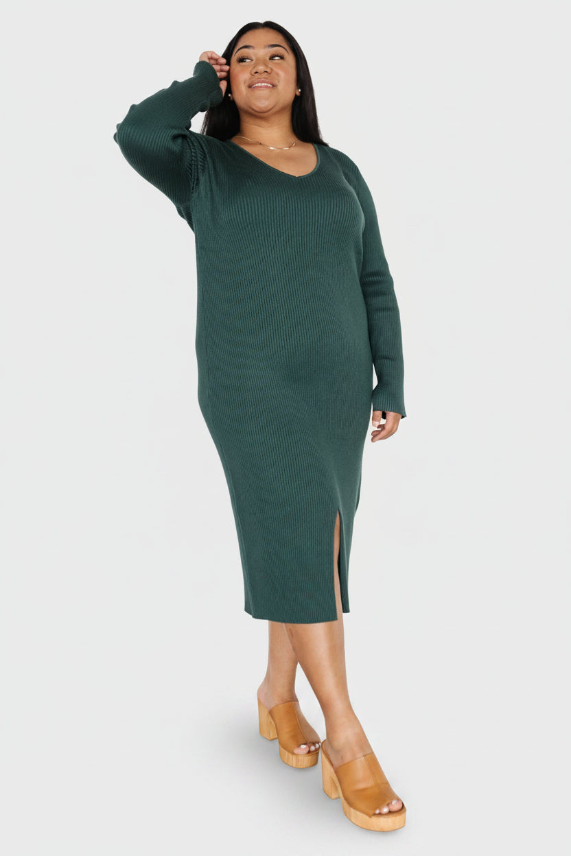 Fairmount Ribbed Midi Dress | Baltic Born Green