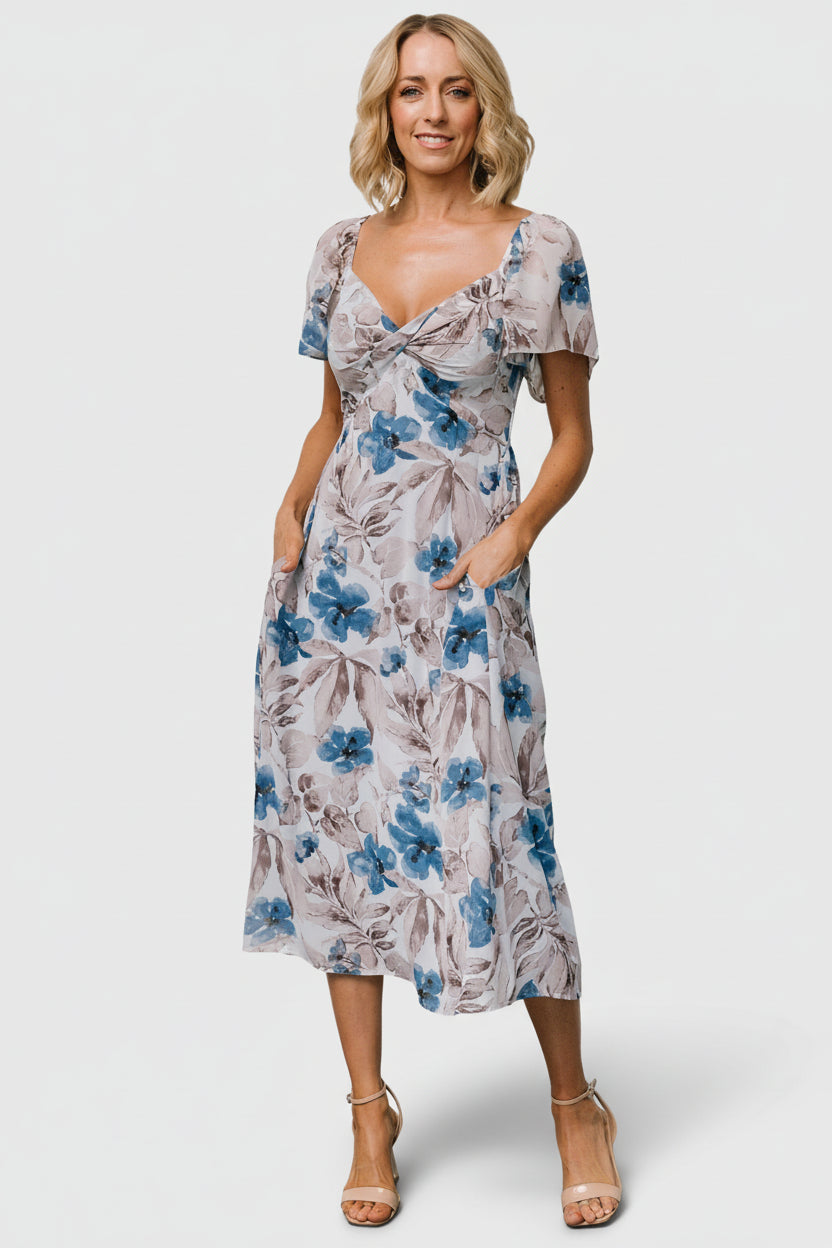 Melinda Midi Dress | Baltic Born Blue Floral