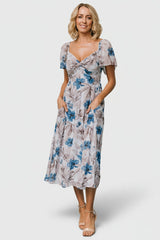 Melinda Midi Dress | Baltic Born Blue Floral