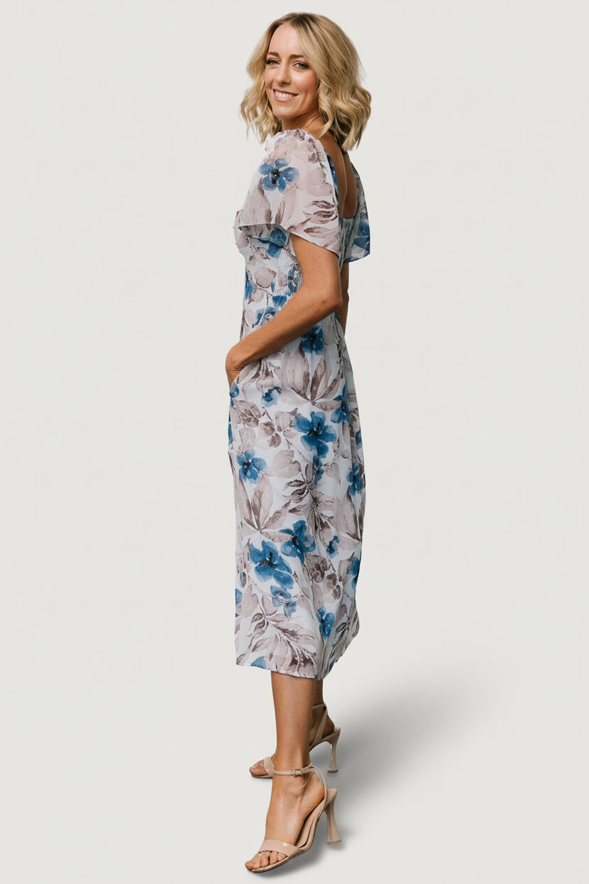 Melinda Midi Dress | Baltic Born Blue Floral