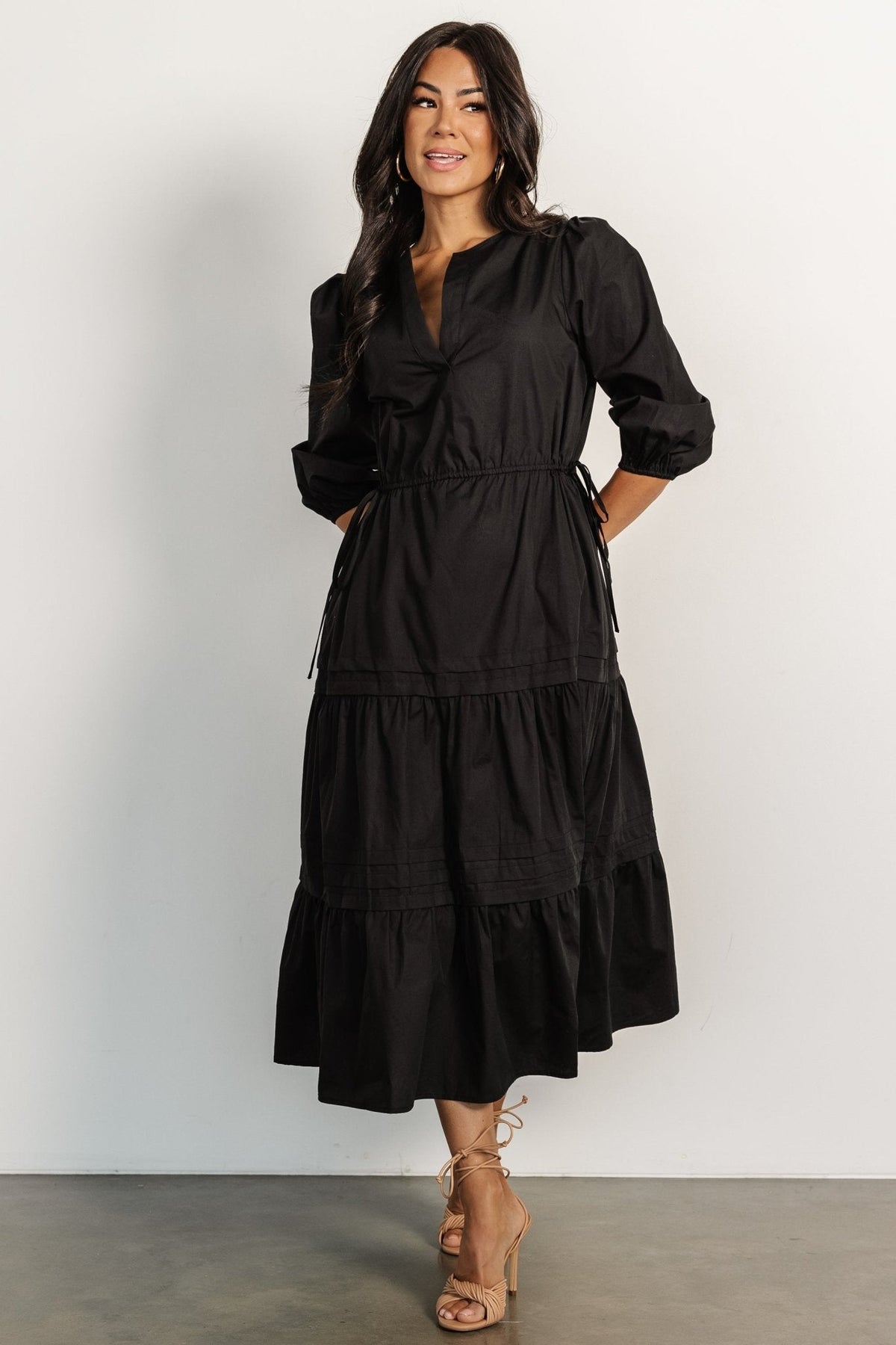 Santa Fe Poplin Midi Dress | Baltic Born Black