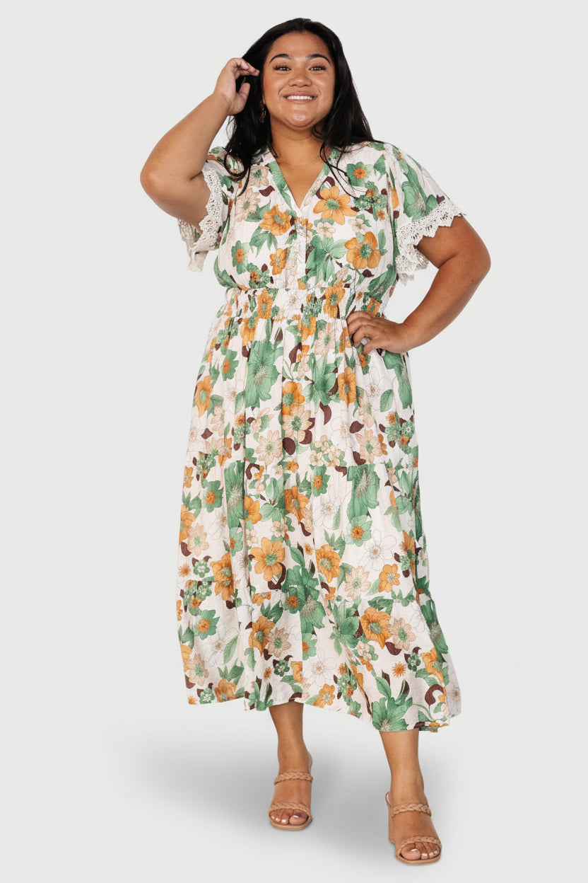 Aliyah Midi Dress | Baltic Born Green Floral