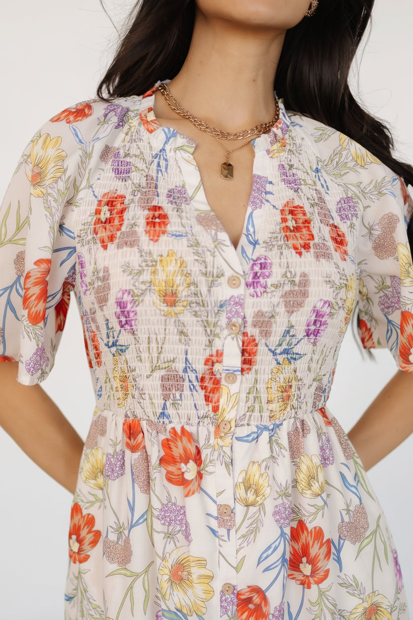 Botega Midi Dress | Baltic Born Ivory Multi Floral