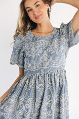 Margot Eyelet Midi Dress | Baltic Born Slate