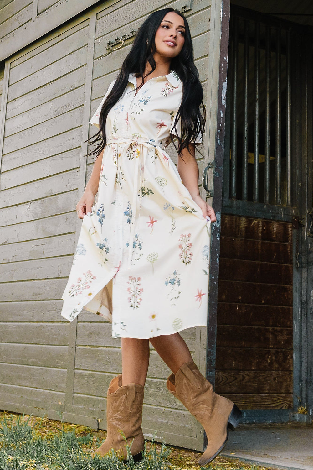 Marley Midi Dress | Baltic Born Ivory + Multi Floral